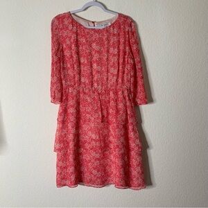 LK Bennett Dr Jaxon Pink jelly bean 100% silk dress 12